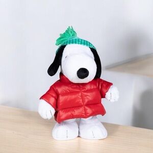 Snoopy Peanuts Red Puffy Puffer Jacket Coat Animated Dancing Plush Steppper